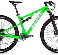 LIANAIzxc Bicicletas Bicicleta suspensión Completa Fibra de Carbono Bicicleta de montaña Disco Freno a Fondo de la montaña Bicicleta de montaña (Color : Green, Size : X-Large)